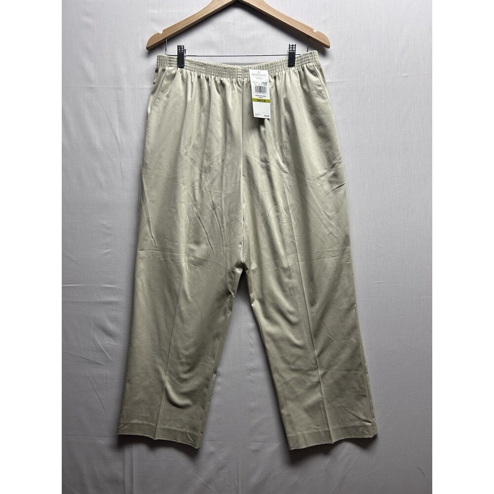 Alfred Dunner Classic Tan Pull-on Pants Sz 14 Women’s Proportioned Short NWT